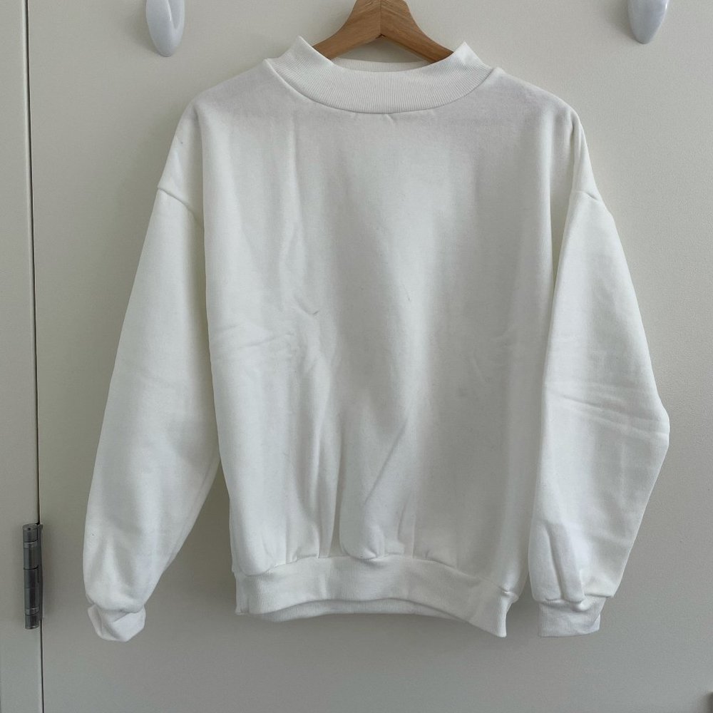 White Turtle Neck Oversized Sweatshirt